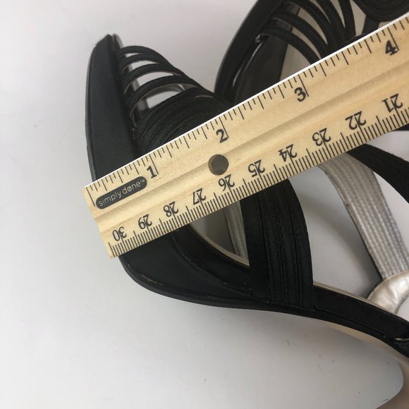 Caparros Black Strappy High Heeled Leather Sole Evening Sandals Glamcore Whimsy - Picture 15 of 17